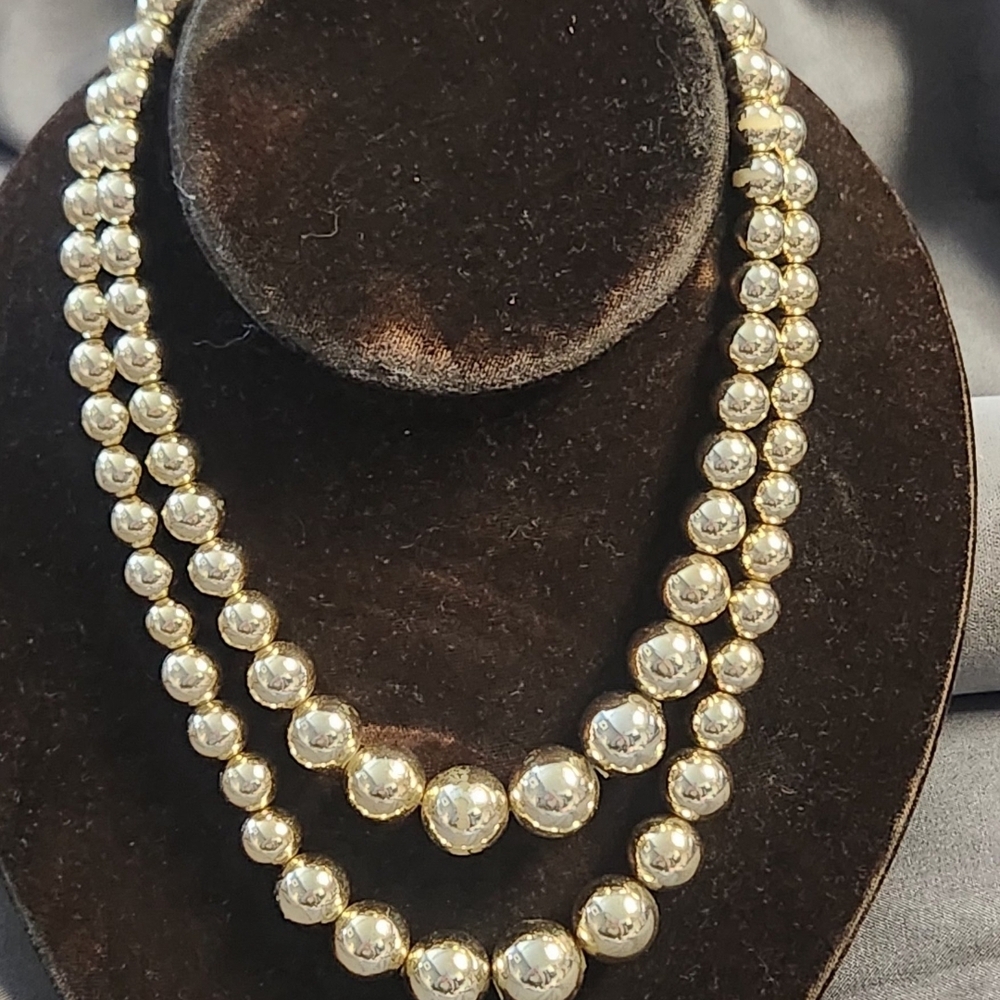 Vintage Gold Double Strand Necklace